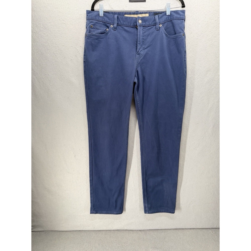 Banana Republic Slim Traveler Pants Mens 34x30 Slate Blue Stretch Office